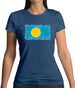 Palau Grunge Style Flag Womens T-Shirt