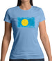 Palau Grunge Style Flag Womens T-Shirt