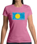 Palau Grunge Style Flag Womens T-Shirt