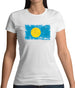 Palau Grunge Style Flag Womens T-Shirt