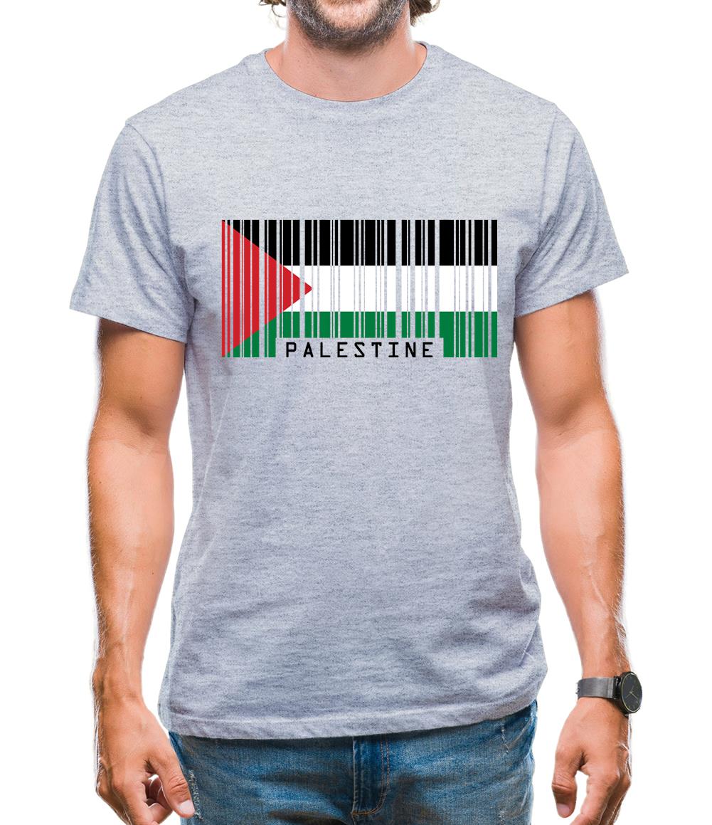 Palestine Barcode Style Flag Mens T-Shirt