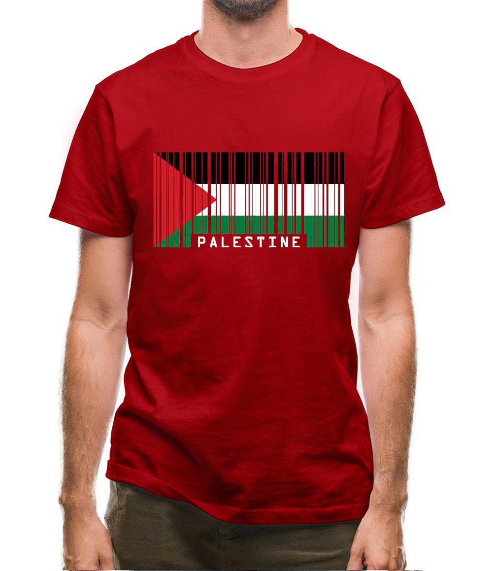 Palestine Barcode Style Flag Mens T-Shirt