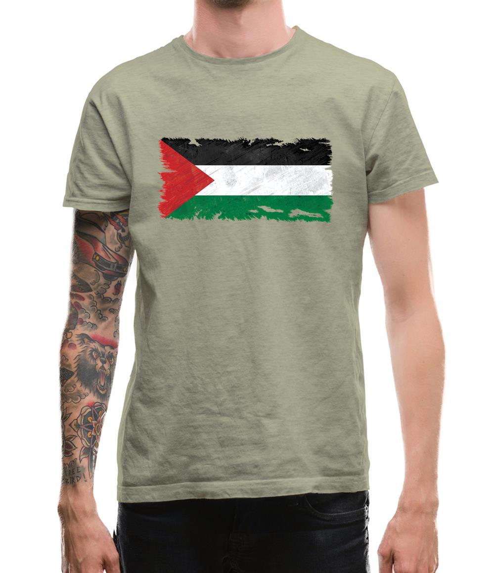 Palestine Grunge Style Flag Mens T-Shirt