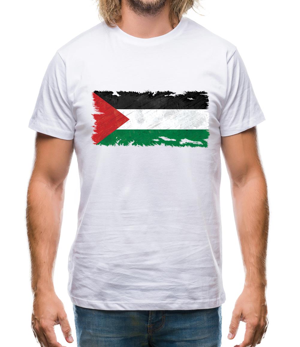 Palestine Grunge Style Flag Mens T-Shirt