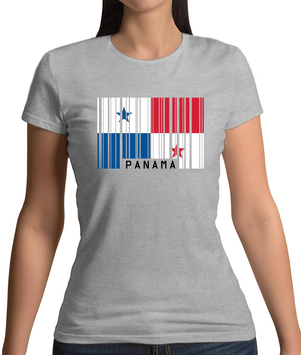 Panama Barcode Style Flag Womens T-Shirt