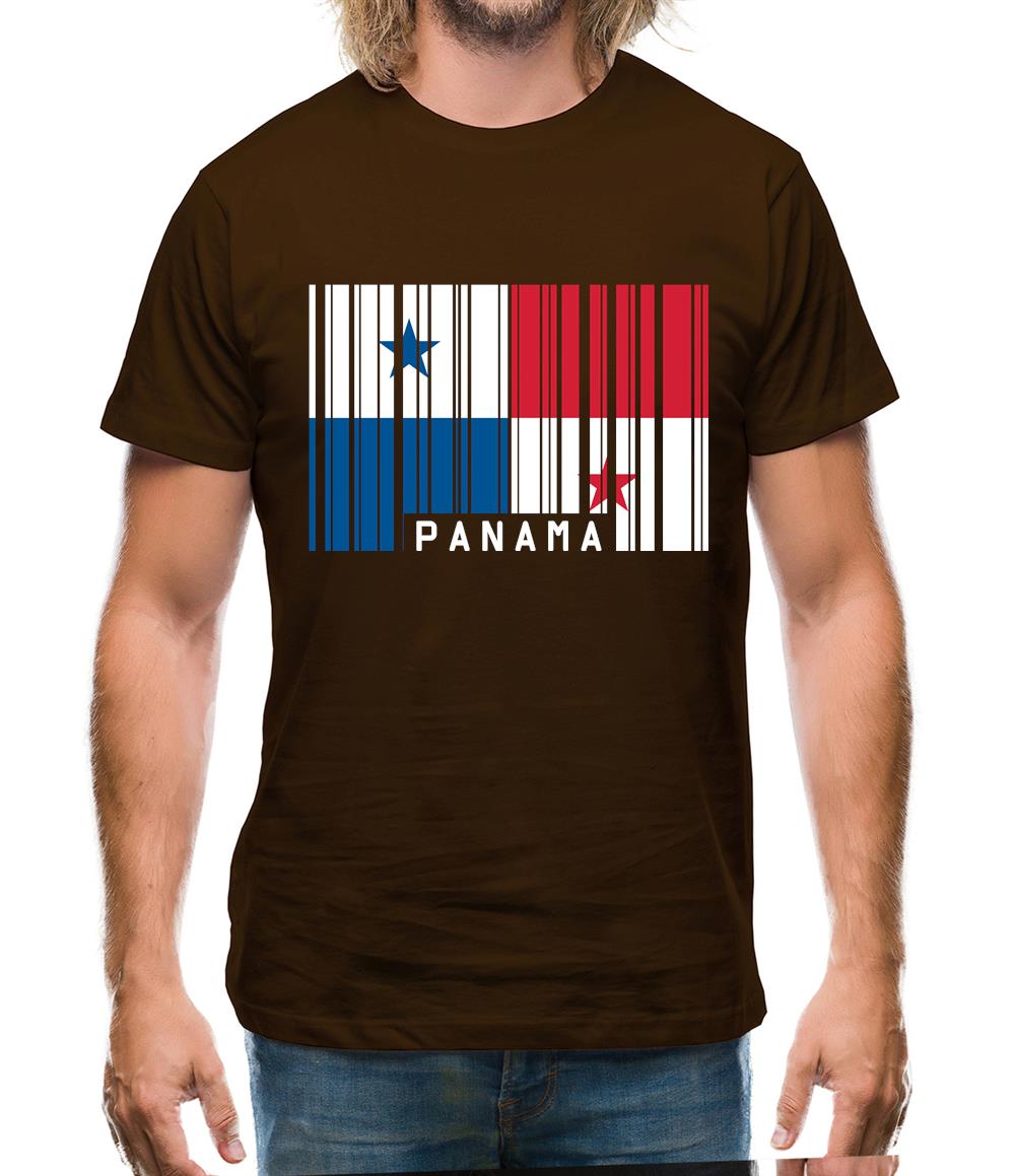 Panama Barcode Style Flag Mens T-Shirt