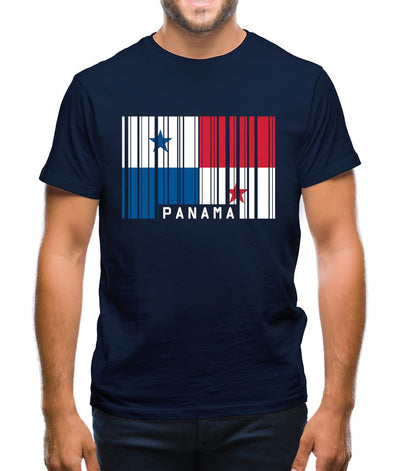 Panama Barcode Style Flag Mens T-Shirt