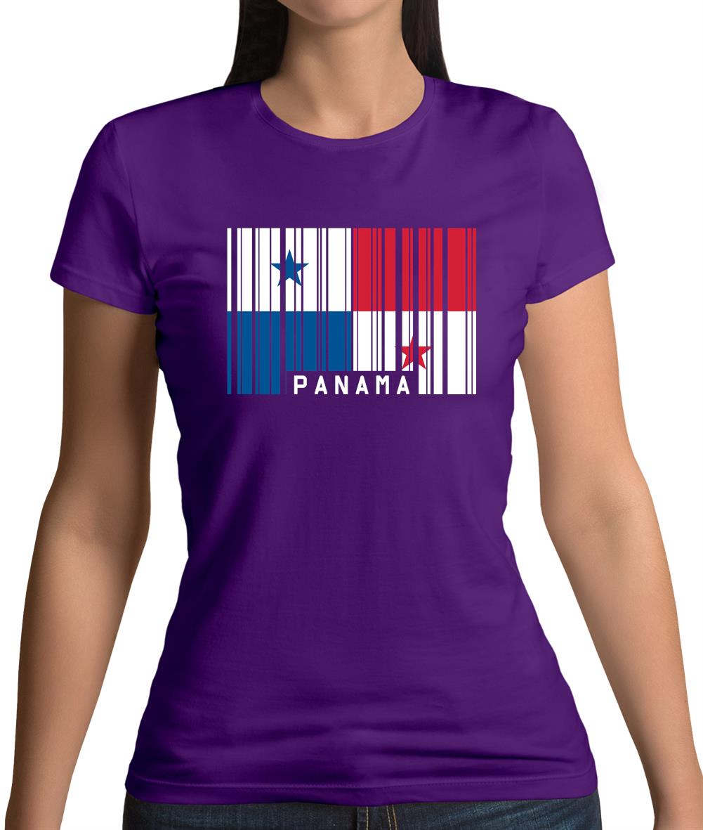 Panama Barcode Style Flag Womens T-Shirt