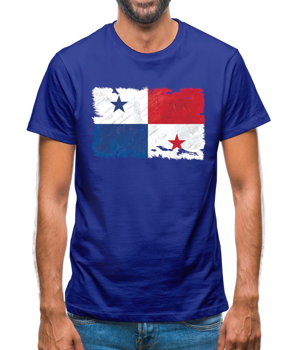 Panama Grunge Style Flag Mens T-Shirt
