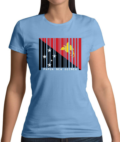 Papua New Guinea  Barcode Style Flag Womens T-Shirt