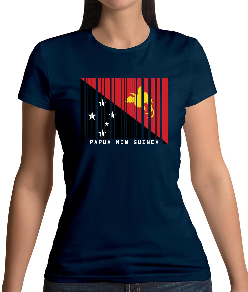 Papua New Guinea  Barcode Style Flag Womens T-Shirt