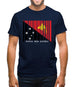 Papua New Guinea  Barcode Style Flag Mens T-Shirt