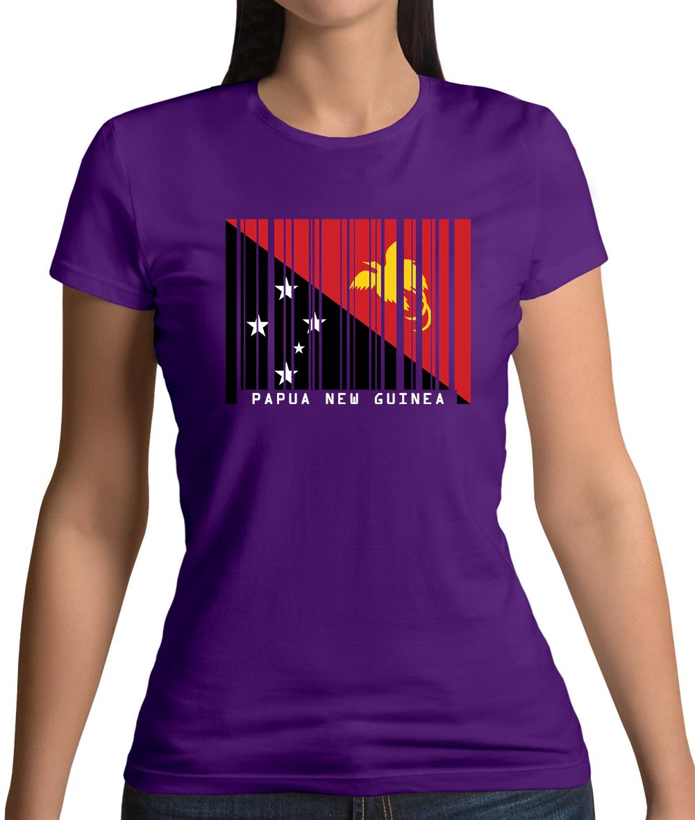 Papua New Guinea  Barcode Style Flag Womens T-Shirt