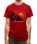 Papua New Guinea  Barcode Style Flag Mens T-Shirt