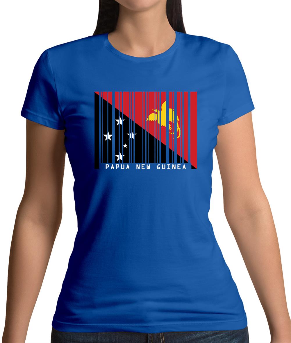 Papua New Guinea  Barcode Style Flag Womens T-Shirt