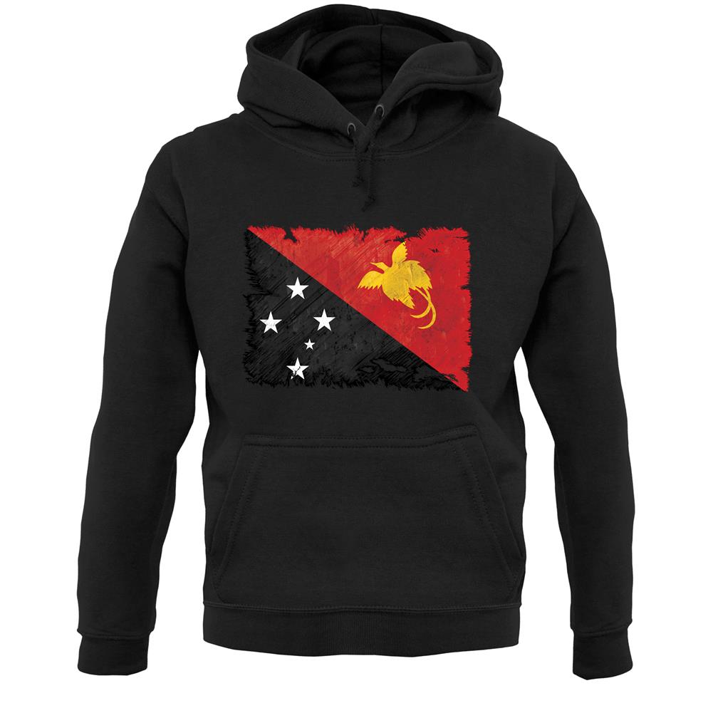 Papua New Guinea Grunge Style Flag Unisex Hoodie