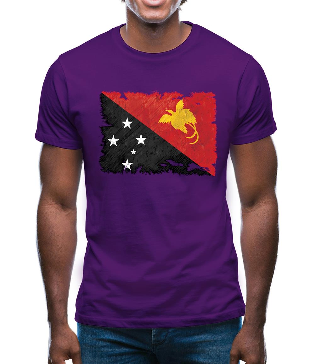 Papua New Guinea Grunge Style Flag Mens T-Shirt