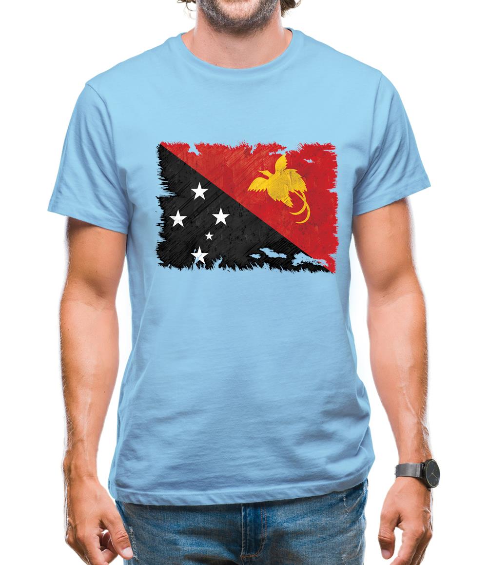 Papua New Guinea Grunge Style Flag Mens T-Shirt