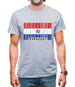 Paraguay Barcode Style Flag Mens T-Shirt