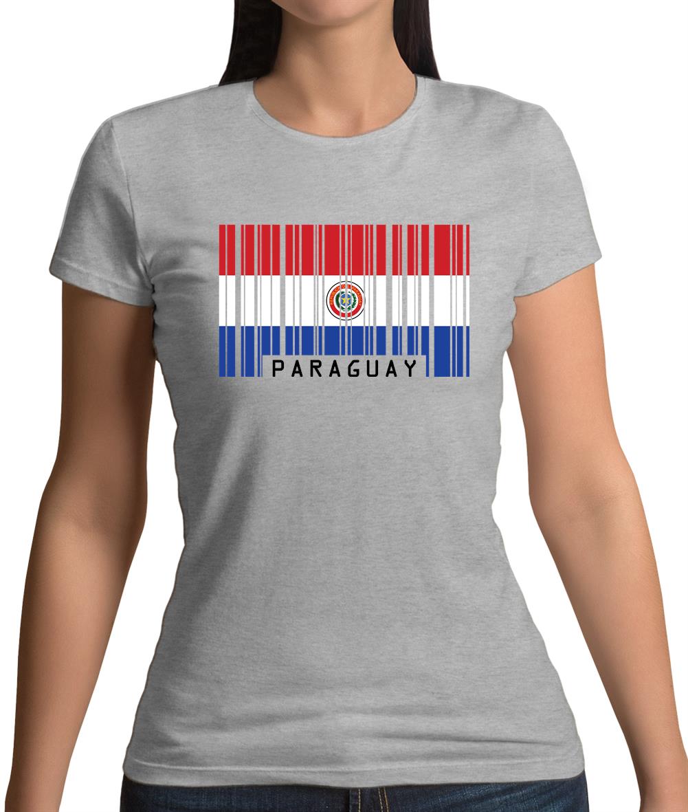 Paraguay Barcode Style Flag Womens T-Shirt