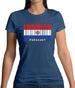 Paraguay Barcode Style Flag Womens T-Shirt