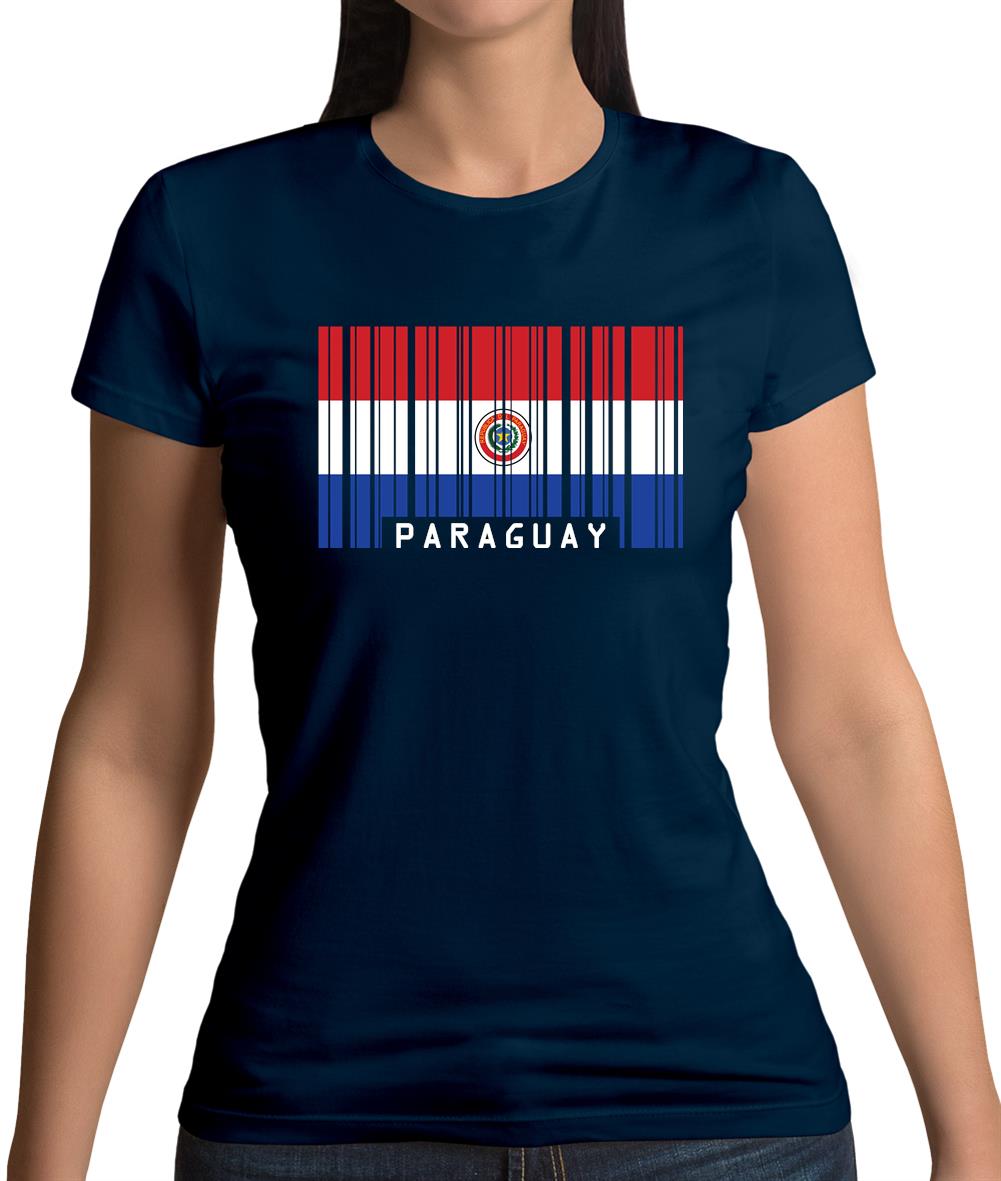 Paraguay Barcode Style Flag Womens T-Shirt