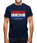 Paraguay Barcode Style Flag Mens T-Shirt