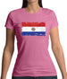 Paraguay Grunge Style Flag Womens T-Shirt