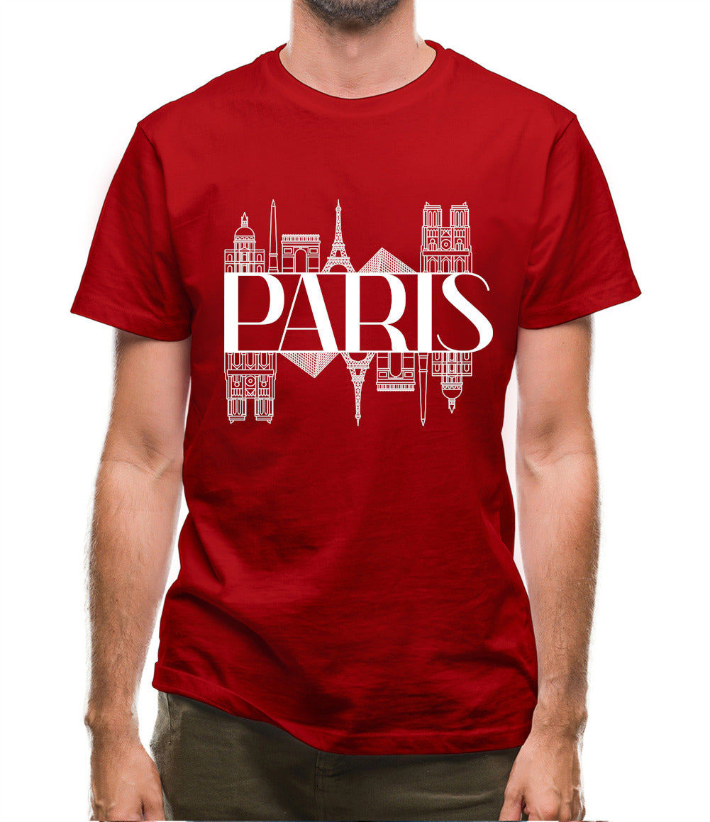 Paris Line Drawing Mens T-Shirt