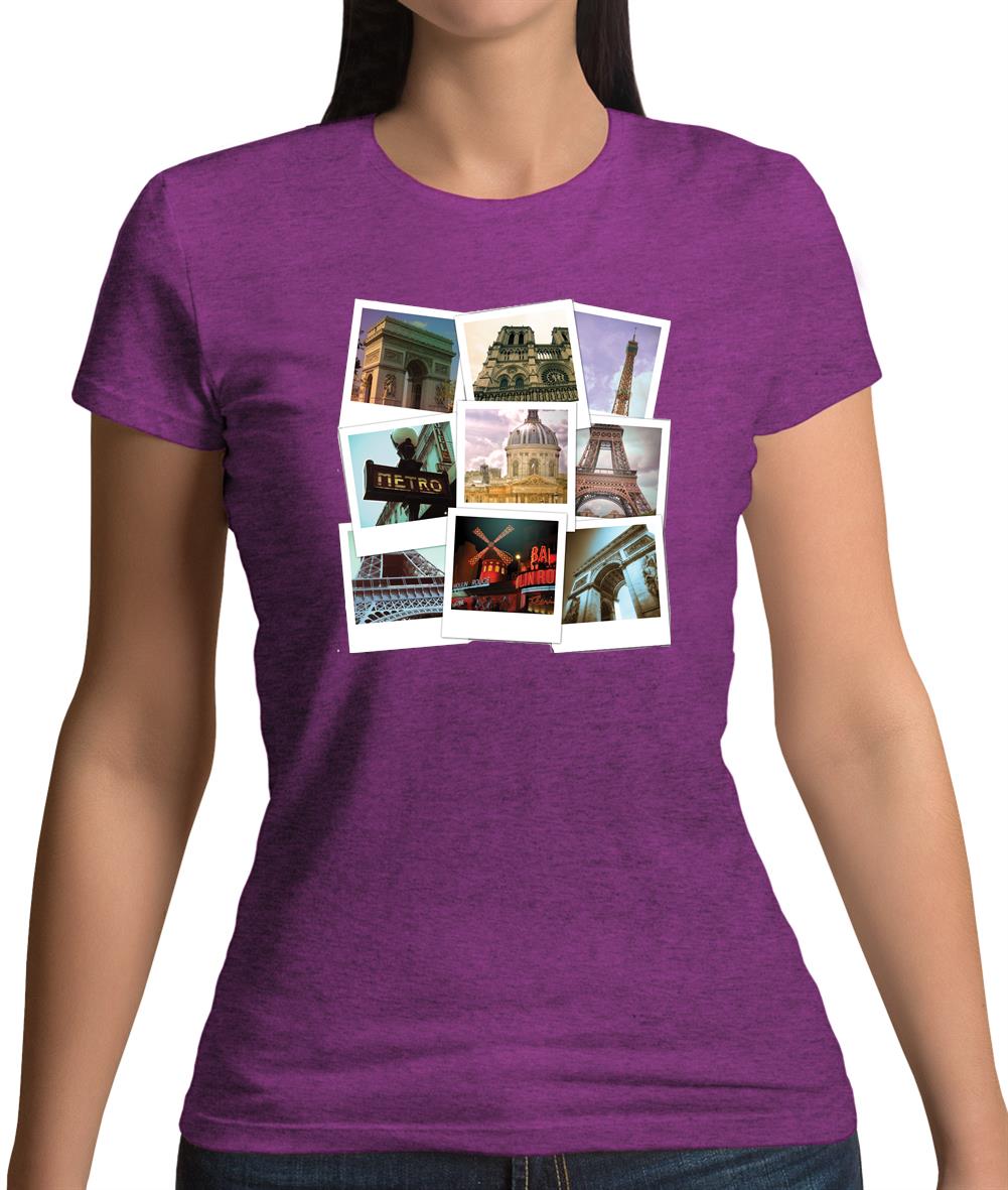 Paris Photo Collage Womens T-Shirt
