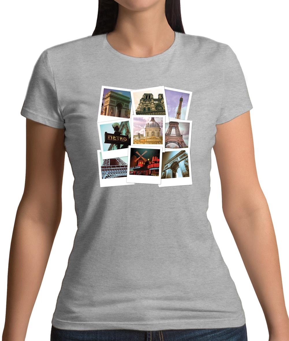 Paris Photo Collage Womens T-Shirt