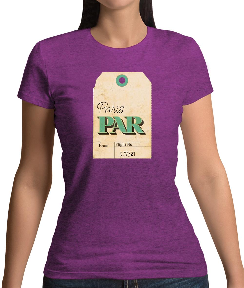 Paris Travel Tag Womens T-Shirt