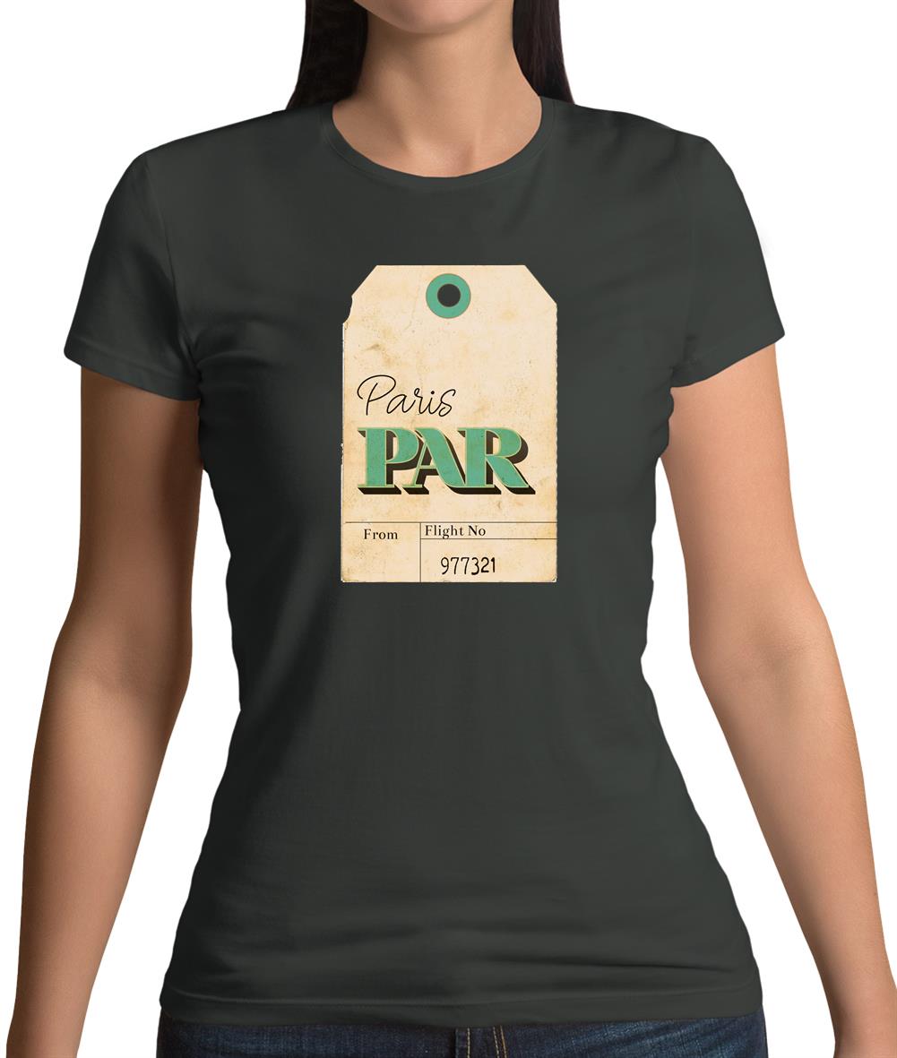 Paris Travel Tag Womens T-Shirt