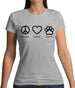 Peace, Love And Cats Womens T-Shirt