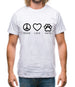 Peace, Love And Cats Mens T-Shirt