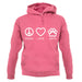 Peace, Love And Cats Unisex Hoodie