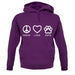 Peace, Love And Cats Unisex Hoodie