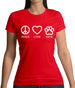 Peace, Love And Cats Womens T-Shirt