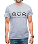 Peace, Love And Dogs Mens T-Shirt