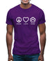 Peace, Love And Dogs Mens T-Shirt