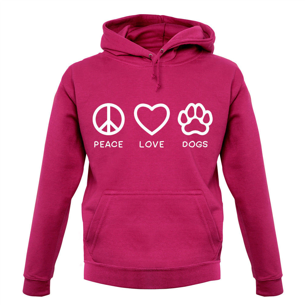 Peace, Love And Dogs Unisex Hoodie