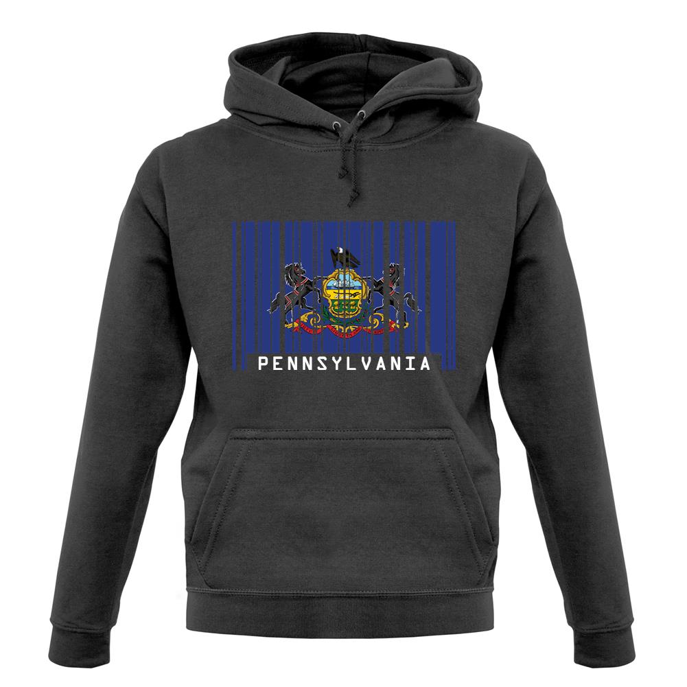 Pennsylvania Barcode Style Flag unisex hoodie
