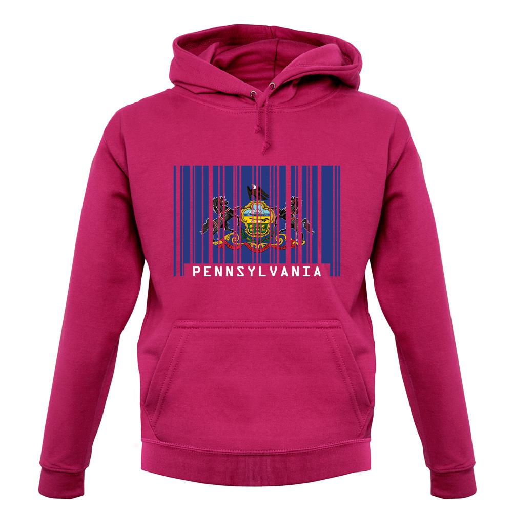 Pennsylvania Barcode Style Flag unisex hoodie