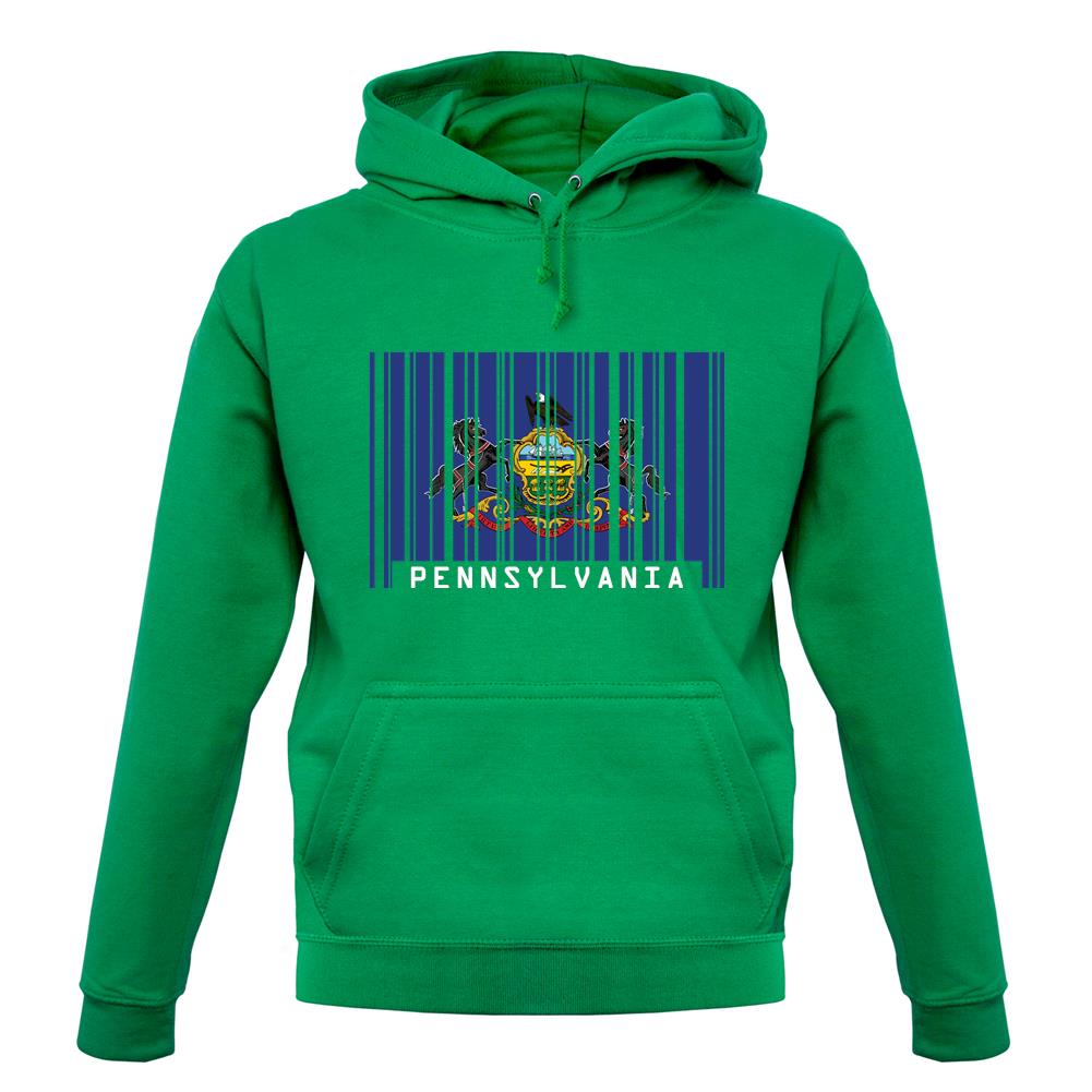 Pennsylvania Barcode Style Flag unisex hoodie
