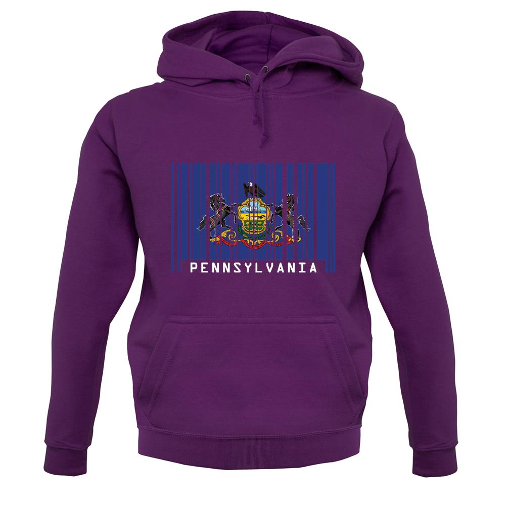 Pennsylvania Barcode Style Flag unisex hoodie