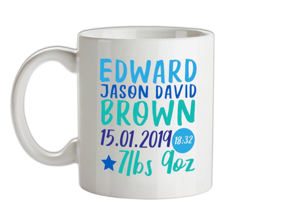 Personalised Baby Birth Information Ceramic Mug