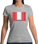 Peru Barcode Style Flag Womens T-Shirt