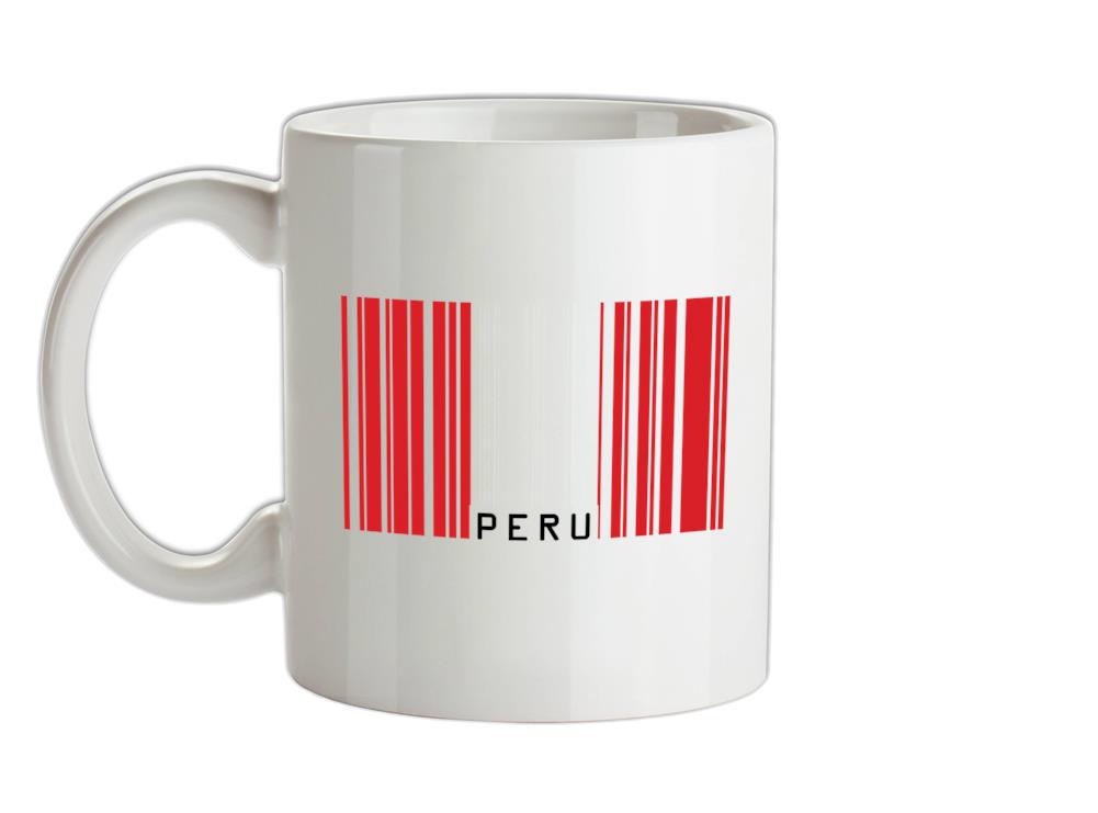 Peru Barcode Style Flag Ceramic Mug