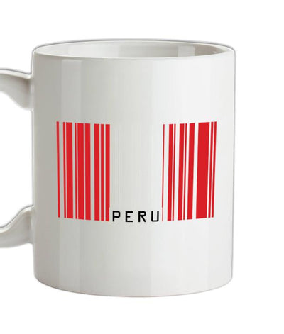 Peru Barcode Style Flag Ceramic Mug