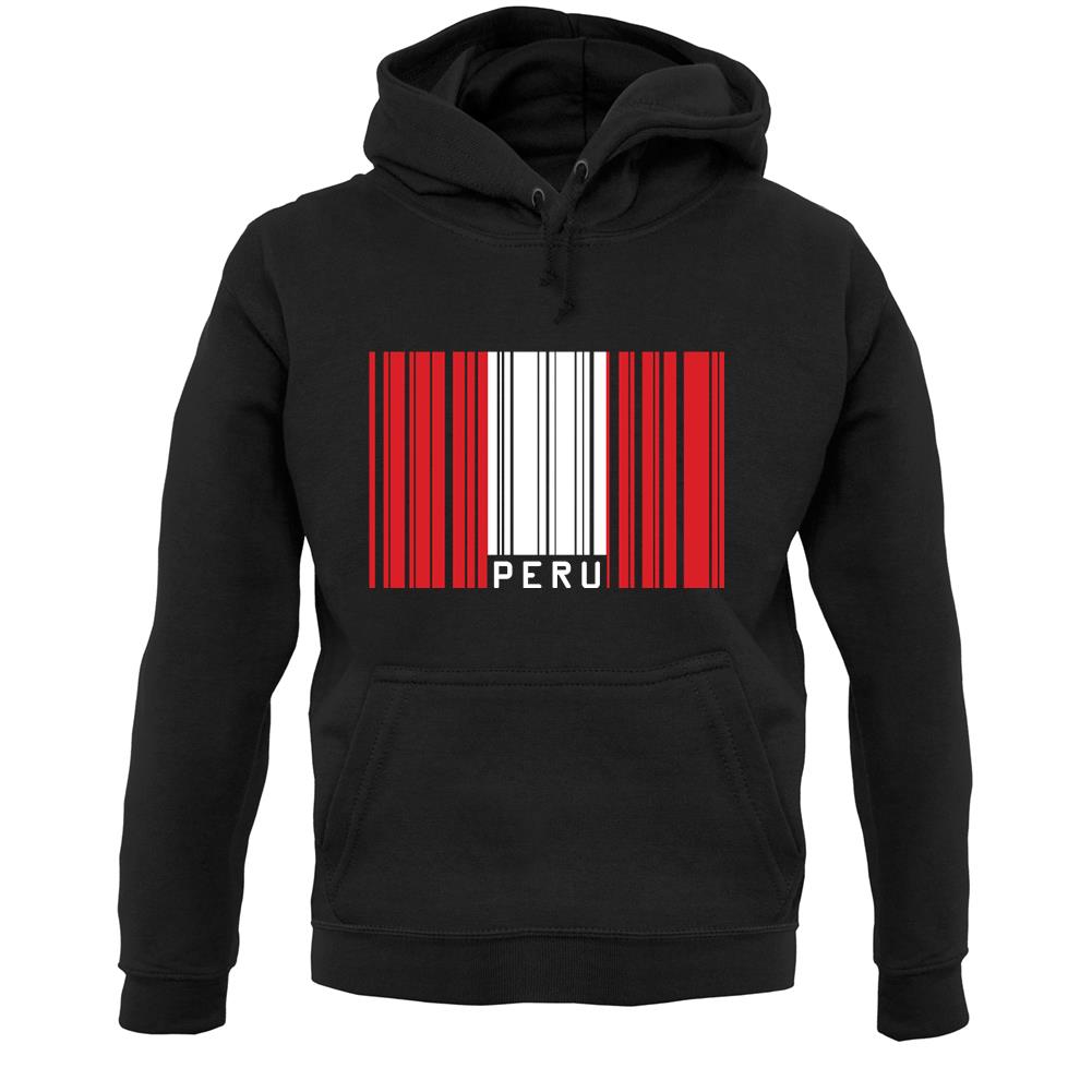 Peru Barcode Style Flag Unisex Hoodie
